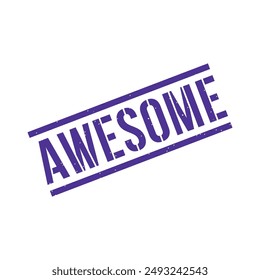 Awesome Letter Rubber Stamp Sign