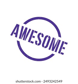 Awesome Letter Rubber Stamp Sign