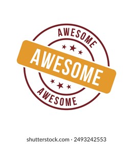 Awesome Letter Rubber Stamp Sign