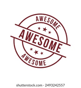 Awesome Letter Rubber Stamp Sign