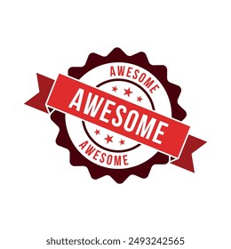 Awesome Letter Rubber Stamp Sign