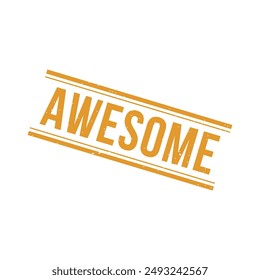 Awesome Letter Rubber Stamp Sign