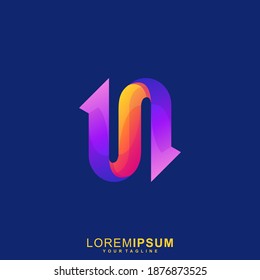 Awesome Letter UN Arrow Premium Logo