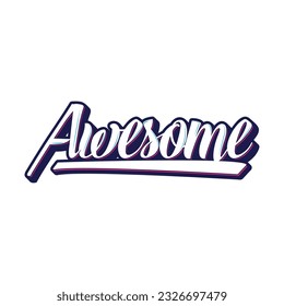 Awesome lettering text typhography vector