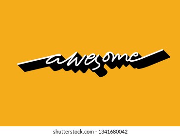 Awesome lettering vector poster