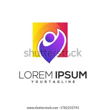 awesome life color logo vector abstract