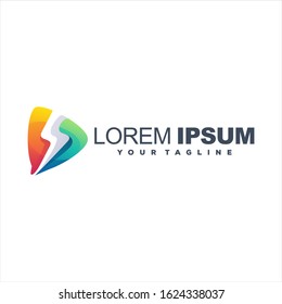 awesome lightning gradient logo design