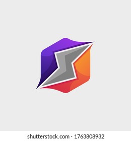 awesome lightning gradient logo illustrator