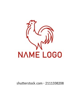 awesome line chicken logo design