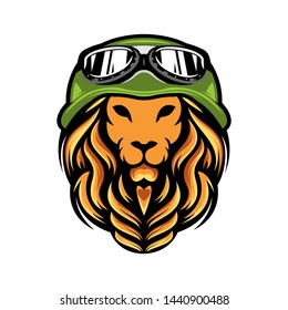 Awesome Lion with hat illustration design