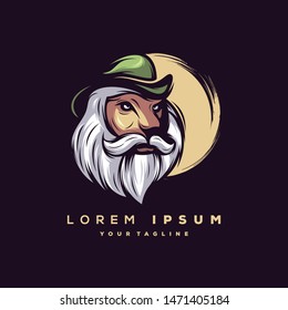 awesome lion hat logo design
