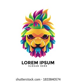 Plantilla de logotipo de cabeza de león impresionante