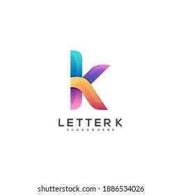 Awesome Logo k Letter Colorful Gradient Vector Design