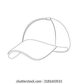 A awesome looking cap line.Cap outline in cartoon style. Education, school, college concept. Line art.
