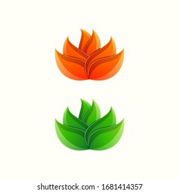 awesome lotus flower leaf gradient logo design