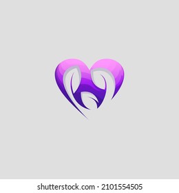 Awesome Love Leaf Premium Logo Vector