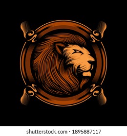 Awesome mascot lion logo Premium Vector

