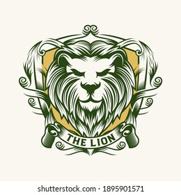 Awesome mascot lion logo Premium Vector
