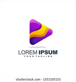 awesome media play logo design