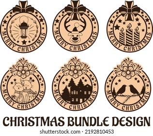 Awesome Merry Christmas Vector Bundle Design