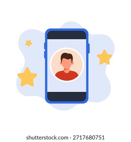 Incrível aplicativo móvel conta de usuário perfil de tela visualização plana design vetor vazio estado ui ilustração conceito