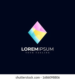 AWESOME MODERN ABSTRACT COLORFUL SQUARE VECTOR PREMIUM