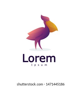 Awesome modern color pelican logo