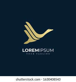 AWESOME MODERN FLYING SWAN LOGO VECTOR
