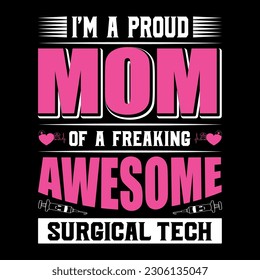 Awesome Mom Typography T-shirt Design