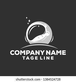 awesome moon astronaut logo design