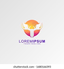 Awesome Moose Head Premium Logo Vector