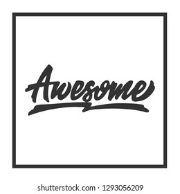 awesome motivation word hand lettering vector