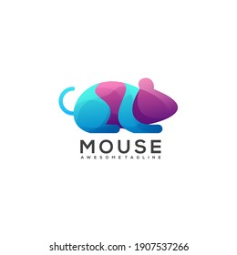 Awesome Mouse Logo Colorful Gradient Vector Design Template