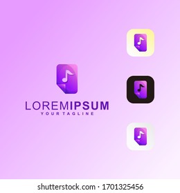 Awesome Music File Icon Premium Logo