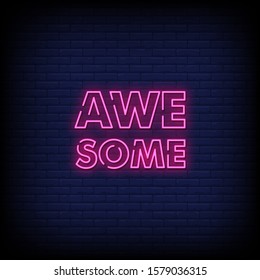  Awesome Neon Signs Style Text Vector