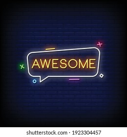 Awesome Neon Signs Style Text Vector