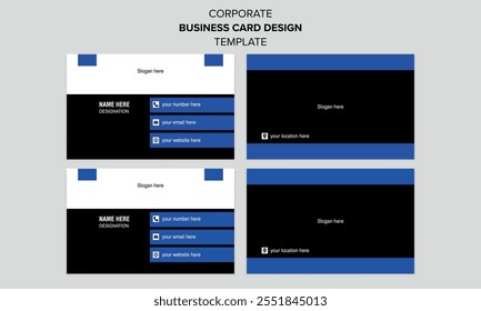 Impresionante nueva tarjeta de visita corporativa creativa moderna, tarjeta de nombre y Plantilla de diseño de tarjeta de visita con variación de color.