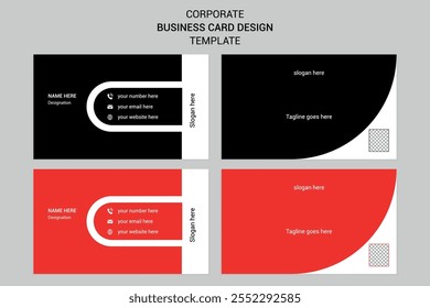 Impresionante nueva tarjeta de visita corporativa creativa limpia minimalista moderna, tarjeta de nombre y Plantilla de diseño de tarjeta de visita con variación de color.