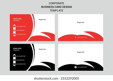 Impresionante nuevo moderno simple tarjeta de visita corporativa creativa limpia, tarjeta de nombre y Plantilla de diseño de tarjeta de visita con múltiples variaciones de color.