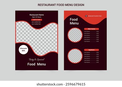 awesome new modern style clean creative restaurant food menu design.