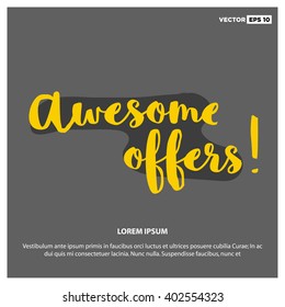 Awesome Offers Brush Lettering Design Template 