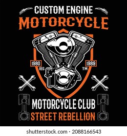Awesome Old motorcycle t-shirt design vector.