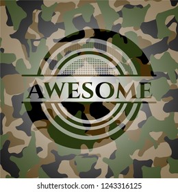 Awesome on camouflaged texture