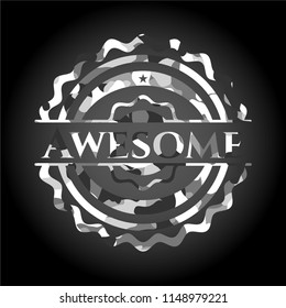 Awesome on grey camouflaged pattern