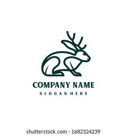 Jackalope Logo Design. Tolle Jackalope-Logo. Ein Jackaloplogotype.