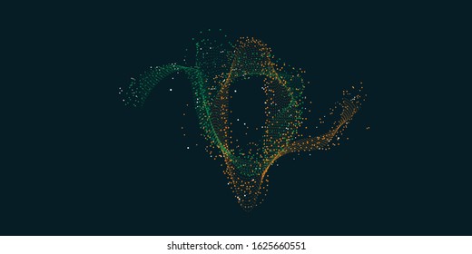 awesome particles sound wave background illustration vector for music poster, banner, printing and wallpaper