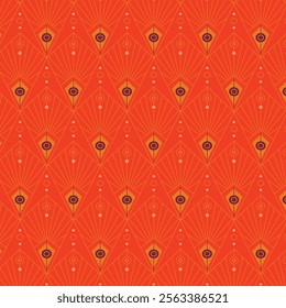 Awesome pattern design on red color background