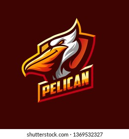 awesome pelican logo sport template