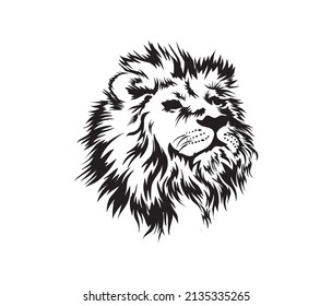 Awesome Pencil Drawing Of A Lion's Head. Abstract Lion King Face