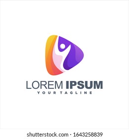 awesome people gradient logo design